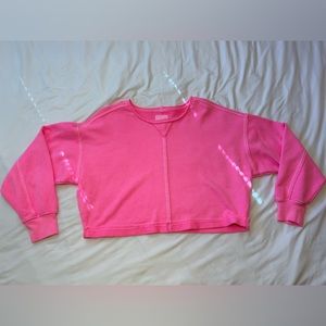 Barbie Pink Crop Crewneck Sweater. Size Medium.